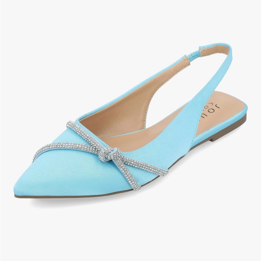 Journee Collection Light Blue Slingback Flats